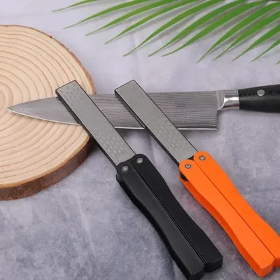 1pc 휴대용 양면 숫돌 전문 주방 숫돌 포켓 접는 칼 날카롭게하는 돌 숫돌 다이아몬드