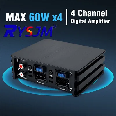 4채널 차량용 앰프 (60Wx4) 240W 최대 출력, 대형 디스플레이 안드로이드 기기, 오디오 서브우퍼 및 스피커용 카 스테레오 앰프