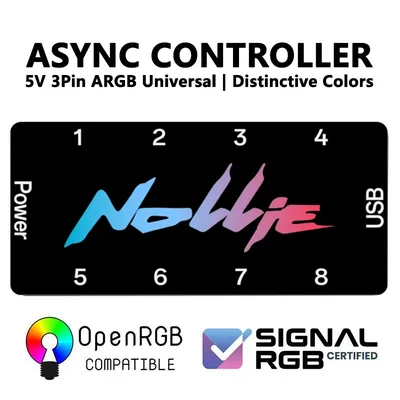 Nollie SignalRGB OpenRGB 범용 5V 3PIN ARGB 비동기 컨트롤러 허브 컴퓨터 PC 케이스 냉각 팬 라이트 스트립