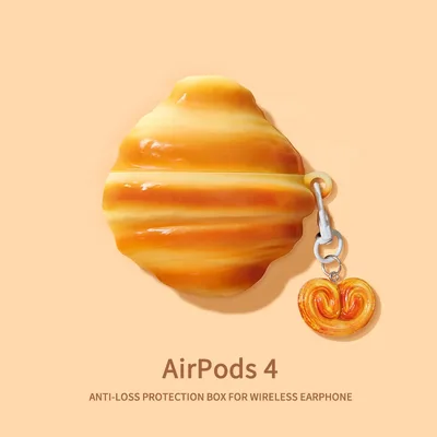 Apple AirPods 4 1 2 3 세대 커버 AirPods Pro 2세대 에어 포드 보호용 토스트 빵 도넛 초콜릿 쿠키 케이스