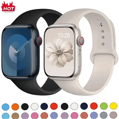 애플 워치용 실리콘 밴드 스트랩 46mm 44mm 45mm 40mm 41mm 42-38mm 49mm 스포츠 팔찌 iwatch 시리즈 11 10 9 8 7 6 5 SE Ultra3