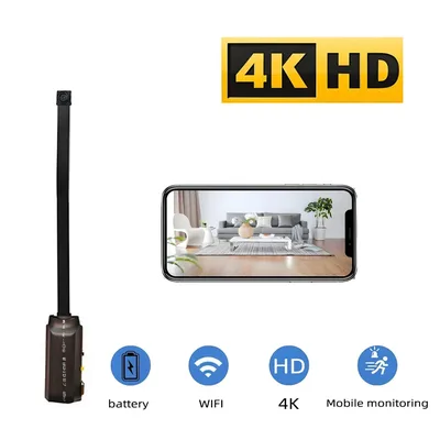 업그레이드 버전, 4K HD 미니 와이파이 카메라, 원격 보기 지원, 동작 감지, 홈 보모 스타일 DIY 카메라