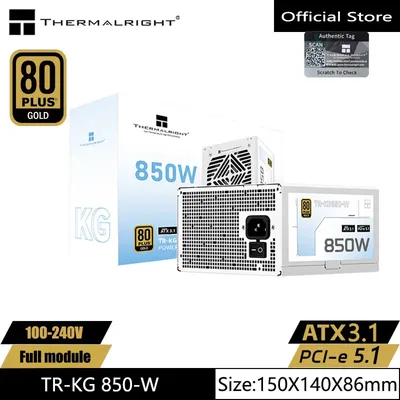 Thermalright TR-KG850 화이트 골드 메달 완전 모듈형 전원 공급 장치/지원 ATX3.1/전압 100-240V/850W/750W 지원 PCI-E5.1