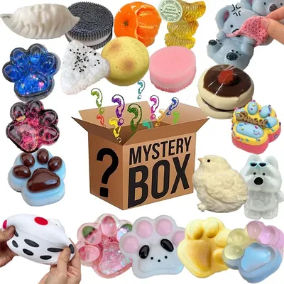 Figet Toys 3 개/대 미스터리 카와이 고양이 발, 시뮬레이션 음식, 안티 스트레스 스퀴시 장난감, 스퀴즈 장난감, 떡 스퀴시, 스트레스 해소제