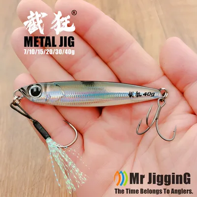 Mr JigginG 빠른 싱킹 금속 지그 루어 10/15/20/30/40g 바닷물 해안 캐스팅 낚시 농어 금속 지그 인공 미끼 태클