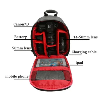 JINNUOLANG 방수 카메라 배낭 사진 디지털 가방 Canon Nikon Sony Xiaomi iPad DSLR 휴대용 여행 삼각대 렌즈 가방