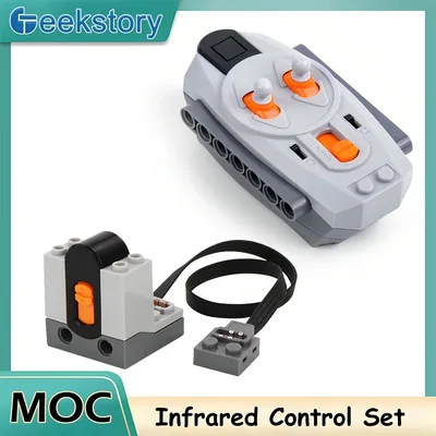 기술 MOC 전원 기능 부품 적외선 원격 제어 수신기 세트 8879 8884 레고 빌딩 블록 장난감