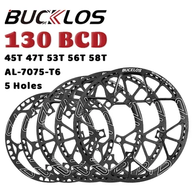BUCKLOS 130BCD 체인링 45T 47T 53T 56T 58T 접이식 자전거 체인휠 알루미늄 합금 7075-T6 자전거 체인링 초경량 자전거 부품
