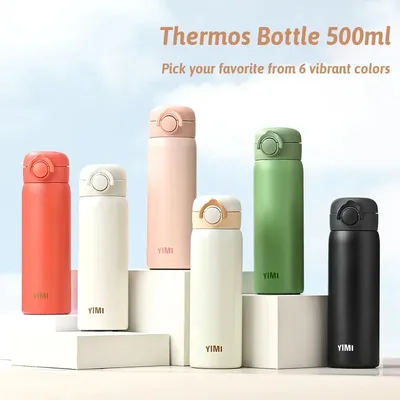 500ML 보온병 진공 플라스크 텀블러 304 스테인리스 스틸 보온 물병 보온보냉 컵 음료 용기