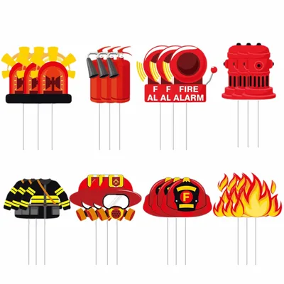 소방관 컵케익 토퍼 소방서 케이크 토퍼 장식 소방관 컵케익 추천 FireTruck 테마 생일 용품 장식