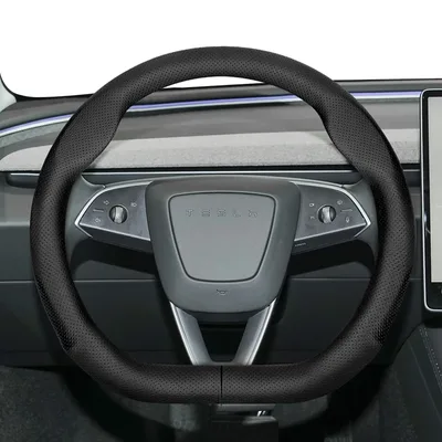 Tesla 초박형 통기성 가죽 스티어링 휠 커버에 적합 모델 3 Y X S 2024에 적합