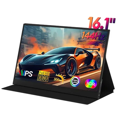 [제우스랩] ZEUSLAP 16.1인치 144Hz 100%sRGB 초슬림 게이밍 휴대용 모니터 (휴대폰, 닌텐도 스위치, 노트북, PC용 보조 확장 화면)