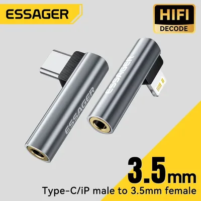 에사저 L자형 타입-C to 3.5mm 잭 오디오 어댑터 (아이폰 16, 15, 삼성 라이트닝 to 3.5mm 헤드폰 어댑터, 아이폰 14, 1 호환)