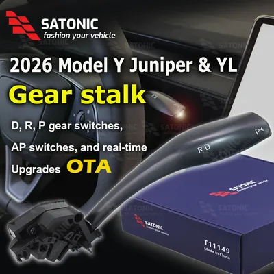 테슬라 뉴 모델 Y 주니퍼 YL용 SATONIC V3 기어 시프터 핸드바 스토크 (OEM 스타일 플러그 앤 플레이) |   부드러운 주차 및 운전 제어