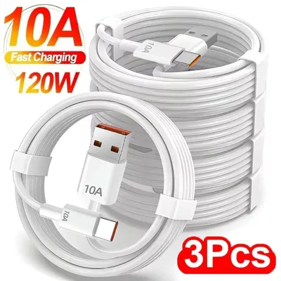 1-3개 고속 충전 케이블 120W 10A USB A to C타입 고속 충전기 고속 데이터 전송 케이블 (삼성, 샤오미, 화웨이용)