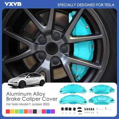 Tesla Model Y Juniper 2025 알루미늄 합금 4Pcs 캘리퍼스 커버 브레이크 캘리퍼스 커버 수정 자동차 외관 액세서리