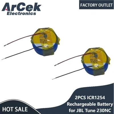 2PCS 3.85V 70mAh ICR1254 충전식 배터리 CP1254 JBL Tune 230NC 230 NC T230NC TWS 무선 헤드셋 블루투스 헤드폰