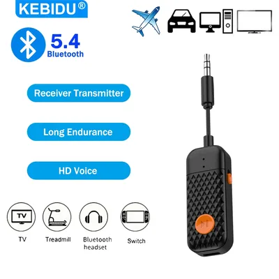 블루투스 5.4 수신기 송신기 3.5mm Aux 2-in-1 무선 오디오 어댑터 TV 헤드셋 자동차 라디오 비행기 Mp3 플레이어 스피커용
