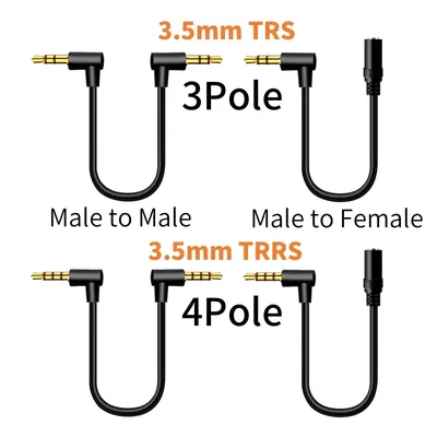90도 3.5mm TRS/TRRS 오디오 케이블 스테레오 3.5mm - 3.5mm 직각 AUX 코드 (헤드폰, MP3, 스마트폰, 태블릿, 차량용 스피커용)