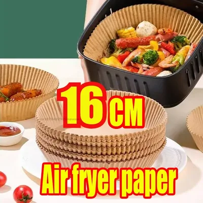 50/300PCS 에어 프라이어 일회용 종이 라이너 비 스틱 특수 라운드 크기 베이킹 종이 요리/김이 나는 주방 액세서리