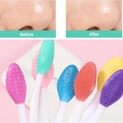 1PC/4PCS/5PCS/6PCS 페이스 실리콘 브러쉬 양면 코 립 페이스 클린 클렌징 스틱 블랙 헤드 제거 여드름 메이크업 브러쉬