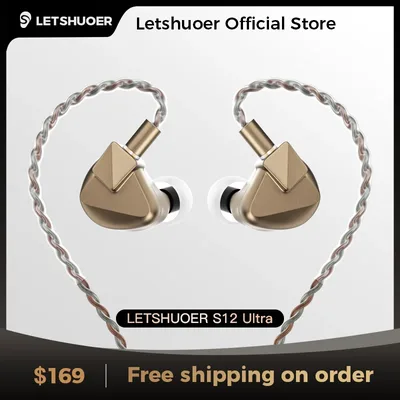 Letshuoer S12 울트라 이어폰 14.8mm 대형 평면형 마그네틱 드라이버 Hi-Fi 인이어 모니터 DAC 케이블이 포함된 게이밍 이어버드