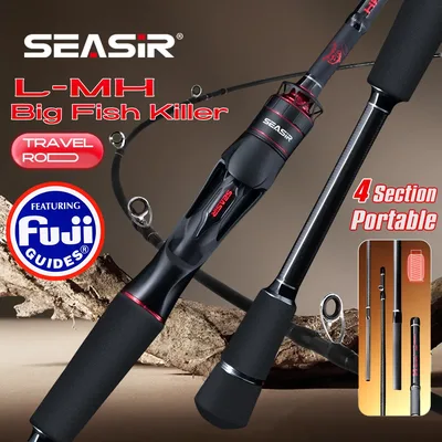 시어서 살미누스 XF M/MH 스피닝&캐스팅 낚싯대 후지 O 가이드 링 1.83M 드래그 7-9KG 4피스 헤비 파워 올라운드 여행용 낚싯대