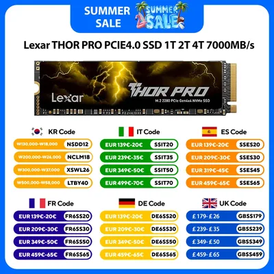 렉사 THOR PRO SSD 7000MB/s PCIe 4.0x4 NVMe M.2 2280 512GB 1TB 2TB 4TB PC용 내장형 솔리드 스테이트 하드 디스크