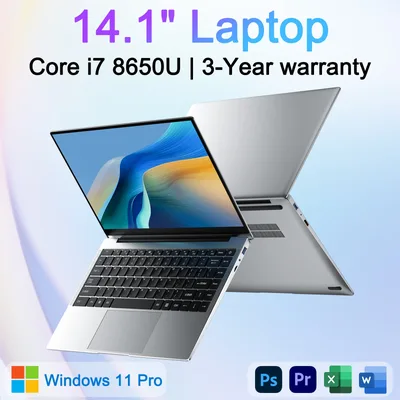 울트라 슬림 노트북 인텔 코어 i7 8650U 14.1인치 32GB 램 2TB SSD 게이밍 PC (사무용/학습용) 윈도우 11 프로