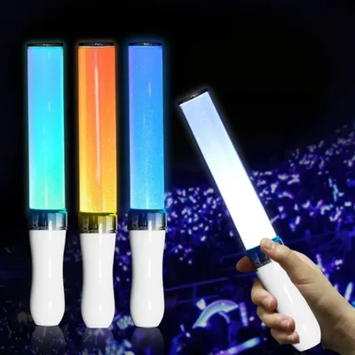 15가지 색상의 케이팝 응원봉, 빛나는 콘서트 응원봉, LED 조명 파티 용품, 콘서트 플래싱 라이트스틱, 발광봉