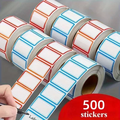500개 냉동 라벨 스티커 잔여물 없음 방수 및 기름 저항 냉동고 냉장고 식료품 저장실 선물 태그 사무실 라벨 스티커