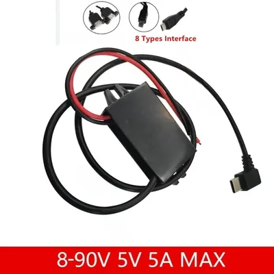8-90V 12V 24V 48V 60V 72V 90V에서 5V 5A 25W DC-DC 스텝다운 컨버터 타입-C USB 마이크로 버크 전원 공급 장치 모바일 폰 충전