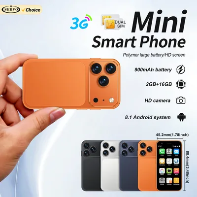 SERVO 18SE 미니 소형 안드로이드 스마트폰 3G WCDMA 듀얼 SIM 카드 2GB+16GB 플레이 스토어 Wi-Fi 얼굴 인식 잠금 해제 3.0인치 미니 스마트폰
