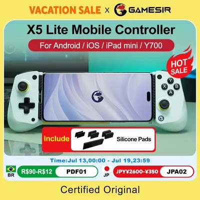 GameSir X5 Lite 모바일 폰 게임패드 아이폰 16 15 시리즈 아이패드 미니 안드로이드 태블릿 컨트롤러 홀 이펙트 조이스틱 디자인