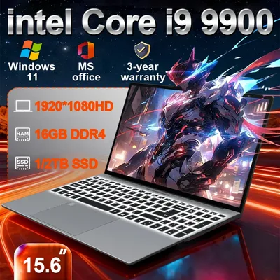 2026년형 새로운 인텔 코어 i9 9900 휴대용 노트북 컴퓨터 16GB DDR4 1TB/2TB SSD 윈도우 11 프로 오피스 게이밍 PC 노트북