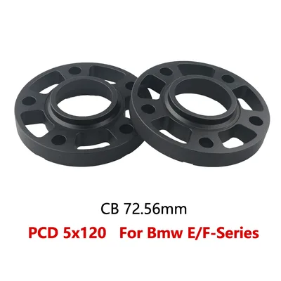 BMW E/F-시리즈 12/15/20mm 휠 스페이서 어댑터 PCD 5x120 CB 72.56mm 5-러그 자동차용 2개/세트 알루미늄 6061-T6
