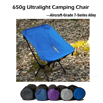 650g 초경량 접이식 캠핑 의자 XGrip UHMWPE 문 체어 (야외 하이킹 낚시 백패킹용) 7 시리즈 알루미늄 합금