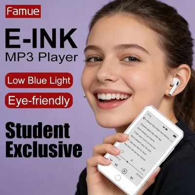 3.5인치 미니 E-Ink MP3 플레이어 블루투스 5.3 및 스피커 저광량 블루라이트 휴대용 전자책 리더기 라디오 기능 백라이트 학생 선물