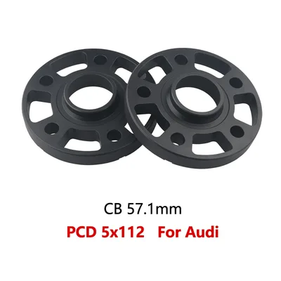 PCD 5x112 CB 57.1mm 5-러그 아우디 차량용 알루미늄 6061-T6 12/15/20mm 휠 스페이서 어댑터 2개/세트