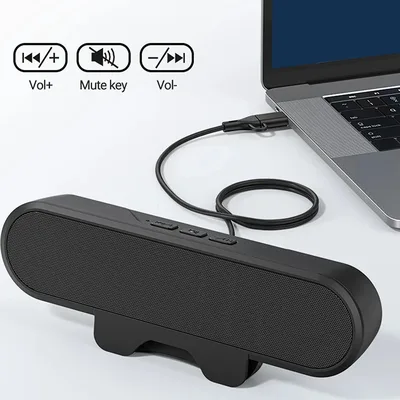 미니 사운드바 스피커 클립 휴대용 USB 유선 컴퓨터 TV PC 노트북 데스크탑 서브우퍼 사운드 박스 음악 Caixa De Som Bocina Coluna