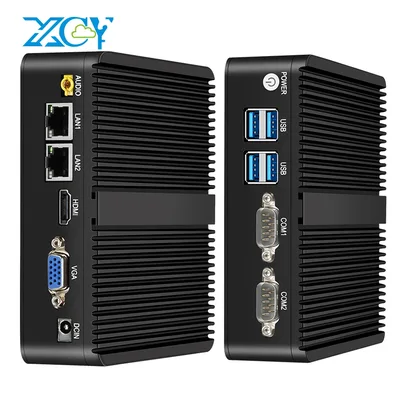 XCY 팬리스 미니 PC 인텔 셀러론 J6412 N5095 2개의 기가비트 이더넷 LAN 포트, 2개의 RS232 포트, HDMI, VGA, WiFi, 4G LTE, 윈도우 10, 리눅스 산업용 컴퓨터