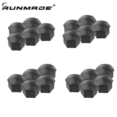 Runmade 휠 러그 볼트 너트 커버 캡 Audi VW Skoda Seat 17mm 육각 헤드 볼트 그레이 321601173A