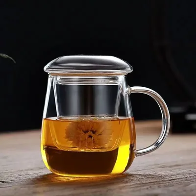 뚜껑 필터가있는 중국 스타일 차 머그잔 550ml. 커피 컵 차 세트 머그잔 맥주 음료 사무실 머그잔 투명 Drinkware 유리 컵