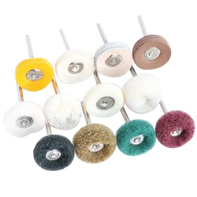 1 "울 펠트 그라인딩 샌딩 헤드 연마 버핑 휠 2.35/3mm 생크 면사 연마 Dremel Dril 용 미니 브러시